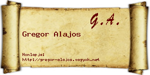 Gregor Alajos névjegykártya